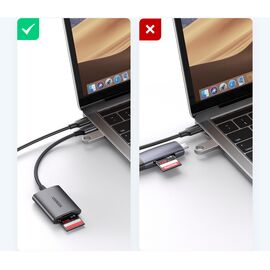 Ugreen CM401 USB C 5Gb/s SD/TF Card Reader - Gray | Techbox