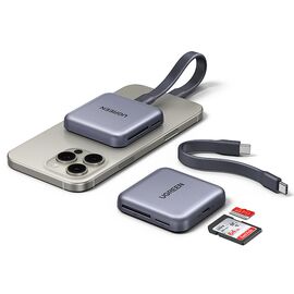 Ugreen Magnetic Memory Card Reader + 100W PD 3in1 Charger - Gray - USB Hubs & Card Readers - Peripherals - Techbox