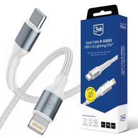 3mk Hyper Cable N-SERIES USB-C / Lightning 50cm PD 3.0 9V/3A 27W - white