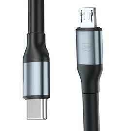 3mk Hyper Cable N-SERIES USB-C / MicroUSB 1m QC 3.0 5V/2A 10W - black