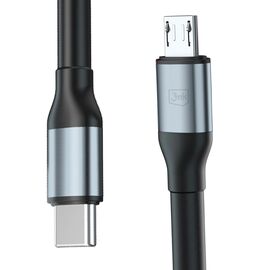 3mk Hyper Cable N-SERIES USB-C / MicroUSB 3m QC 3.0 5V/2A 10W - black