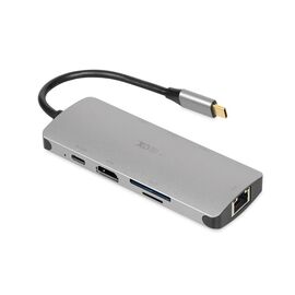 iBox IUH3RJ4K interface hub USB Type-C 5000 Mbit/s Silver - USB Hubs & Card Readers - Peripherals - Techbox