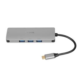 iBox IUH3RJ4K interface hub USB Type-C 5000 Mbit/s Silver - USB Hubs & Card Readers - Peripherals - Techbox