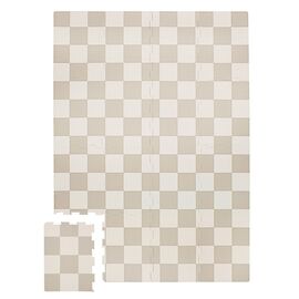 3 Sprouts - EVA Foam Mat - Checkerboard beige - 171 cm x 123 cm / Baby and Children