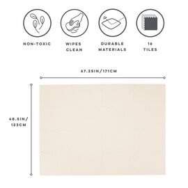 3 Sprouts - EVA Foam Mat - Cream - 171 cm x 123 cm x 1 cm / Baby and Children