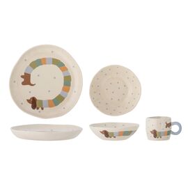Bloomingville MINI - Charlie Tableware Set - Blue - Stoneware / Baby and Children