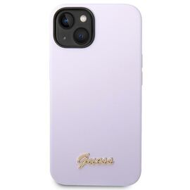 Guess Silicone Vintage Gold Logo Case for iPhone 14 / 15 Plus - Purple