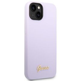 Guess Silicone Vintage Gold Logo Case for iPhone 14 / 15 Plus - Purple