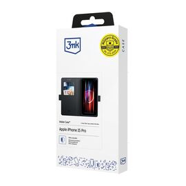 3mk Wallet Case for iPhone 16e - Black