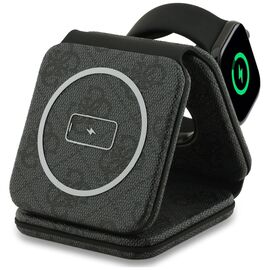 Ładowarka indukcyjna Guess 4G 3w1 15W MagSafe - czarna