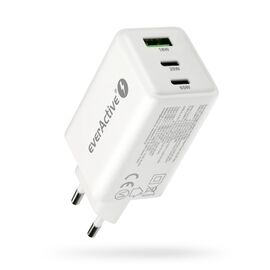 Charger GaN 1 x USB, 2 x USB-C Quick Charge 4+ 65W white | Techbox