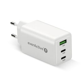 Charger GaN 1 x USB, 2 x USB-C Quick Charge 4+ 65W white | Techbox