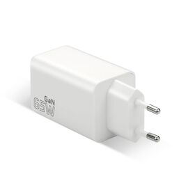 Charger GaN 1 x USB, 2 x USB-C Quick Charge 4+ 65W white | Techbox