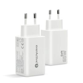 Charger GaN 1 x USB, 2 x USB-C Quick Charge 4+ 65W white | Techbox
