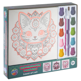 Moxy - Watercolour Painting Kawaii Art Set - Cat / Toys