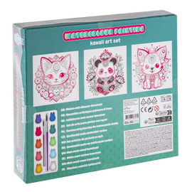 Moxy - Watercolour Painting Kawaii Art Set - Cat / Toys