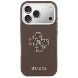Etui Guess FW Resin Logo na iPhone 17 Pro - brązowe
