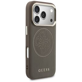 Etui Guess Perforated 4G MagSafe na iPhone 17 Pro - brązowe