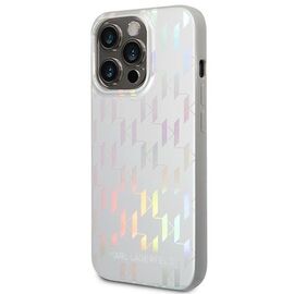 Etui Karl Lagerfeld Karl Lagerfeld Monogram Iridescent na iPhone 14 Pro - srebrne