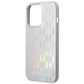 Etui Karl Lagerfeld Karl Lagerfeld Monogram Iridescent na iPhone 14 Pro - srebrne