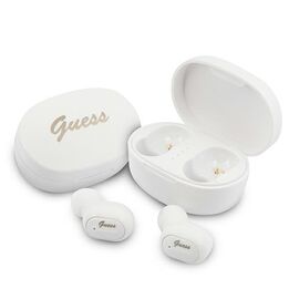 Słuchawki bezprzewodowe Guess Bluetooth GUTWST30WHTWS + stacja dokująca - białe