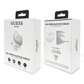 Słuchawki bezprzewodowe Guess Bluetooth GUTWST30WHTWS + stacja dokująca - białe
