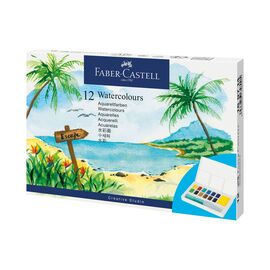 Faber-Castell – Watercolours in Pans – 12 pcs. + Brush (169714) / Toys