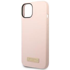 Guess GUHMP14MSBPLP iPhone 14 Plus 6.7 "pink / pink hard case Silicone Logo Plate MagSafe