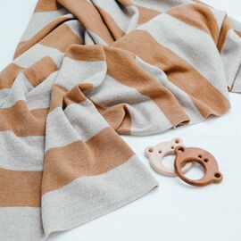 Ooh Noo - Amber Baby Blanket - Brown & Sand - 75x95 cm / Baby and Children