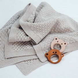 Ooh Noo - Bubbles Baby Blanket - Cream - 75x95 cm / Baby and Children