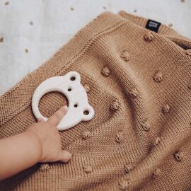 Ooh Noo - Popcorn Baby Blanket - Caramel - 75x95 cm / Baby and Children