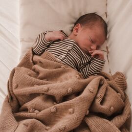 Ooh Noo - Popcorn Baby Blanket - Caramel - 75x95 cm / Baby and Children