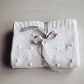 Ooh Noo - Popcorn Baby Blanket - White - 75x95 cm / Baby and Children
