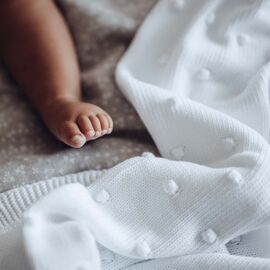 Ooh Noo - Popcorn Baby Blanket - White - 75x95 cm / Baby and Children