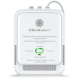 Qoltec 52651 Natural Gas Leak Sensor | CH4 detector | NG | Tuya | Wi-Fi | 85dB alarm | LED