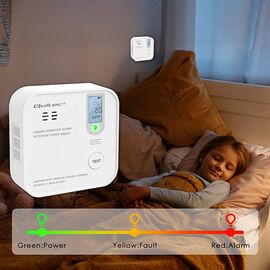 Qoltec 52577 Wireless Carbon monoxide (CO) sensor with battery | sensor service life 10 years | alarm 85dB | LED
