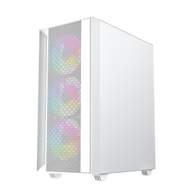 Gembird Fornax 4000W ARGB gaming ATX computer case, Midi Tower, backlight, White