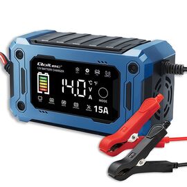 Qoltec 52496 Charger 12V 15A | Rectifier with repair function and maintaining power supply during battery replacement | for AGM GEL LiFePO4 | LCD