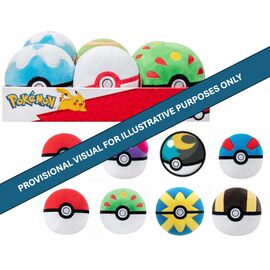 POKEMON - Plush Pokeball 5 Inch - Display 6 Pcs