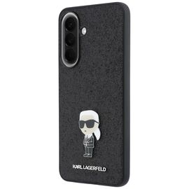 Etui Karl Lagerfeld Fixed Glitter Ikonik Logo Metal Pin na Samsung Galaxy A37 5G - czarne