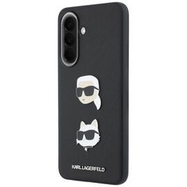 Etui Karl Lagerfeld w/ Karl&Choupette Heads Pins&Logo na Samsung Galaxy A37 5G - czarne
