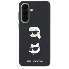 Etui Karl Lagerfeld w/ Karl&Choupette Heads Pins&Logo na Samsung Galaxy A37 5G - czarne