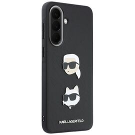 Etui Karl Lagerfeld w/ Karl&Choupette Heads Pins&Logo na Samsung Galaxy A37 5G - czarne