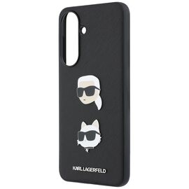 Etui Karl Lagerfeld w/ Karl&Choupette Heads Pins&Logo na Samsung Galaxy A37 5G - czarne