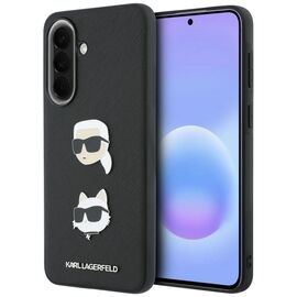 Etui Karl Lagerfeld w/ Karl&Choupette Heads Pins&Logo na Samsung Galaxy A57 5G - czarne