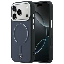 Etui Mercedes Leather 3D MagSafe na iPhone 17 Pro - granatowe