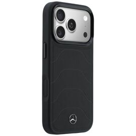 Etui Mercedes Leather Mesh with Bow Line MagSafe na iPhone 17 Pro - czarne