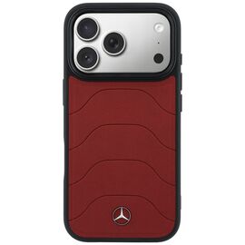Etui Mercedes Leather Mesh with Bow Line MagSafe na iPhone 17 Pro - czerwone