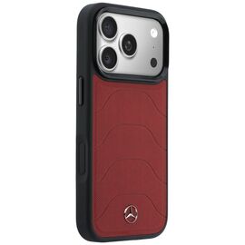 Etui Mercedes Leather Mesh with Bow Line MagSafe na iPhone 17 Pro - czerwone