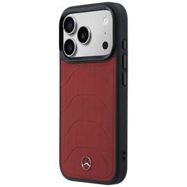 Etui Mercedes Leather Mesh with Bow Line MagSafe na iPhone 17 Pro Max - czerwone